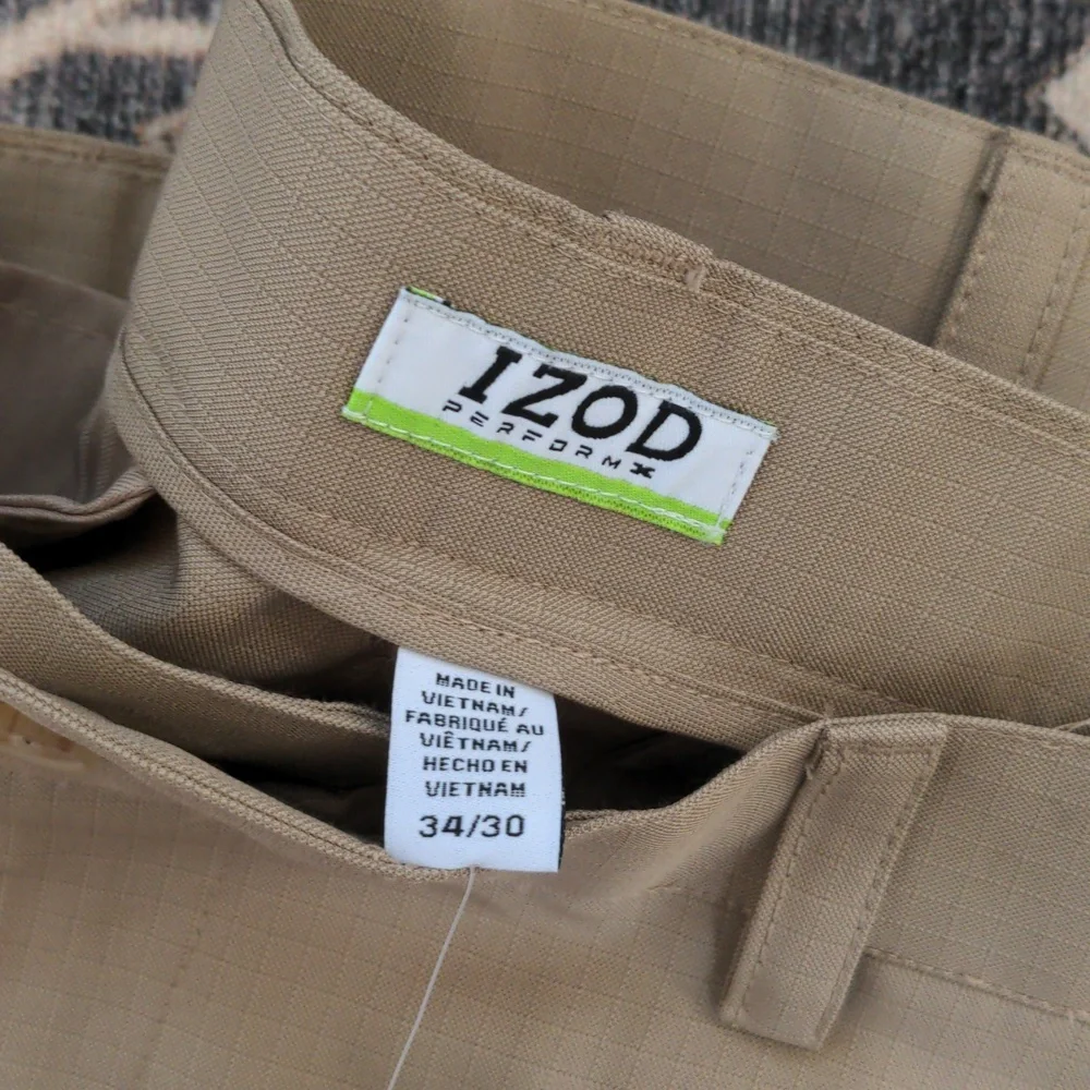 men's izod tan pants 34/30 - Picture 2 of 7